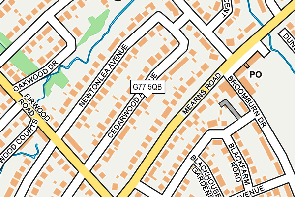 G77 5QB map - OS OpenMap – Local (Ordnance Survey)