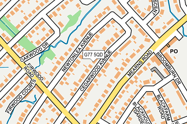 G77 5QD map - OS OpenMap – Local (Ordnance Survey)