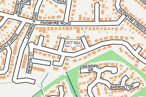 G77 5QJ map - OS OpenMap – Local (Ordnance Survey)