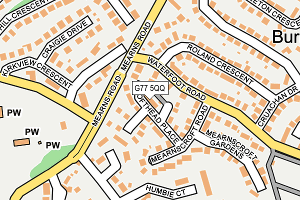 G77 5QQ map - OS OpenMap – Local (Ordnance Survey)