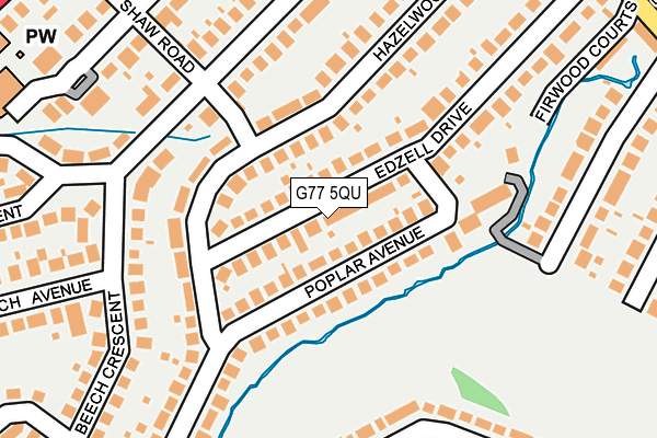 G77 5QU map - OS OpenMap – Local (Ordnance Survey)