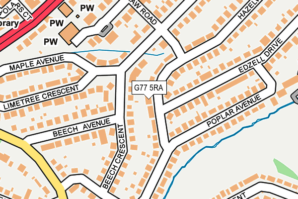 G77 5RA map - OS OpenMap – Local (Ordnance Survey)