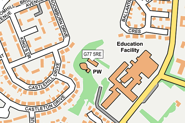 G77 5RE map - OS OpenMap – Local (Ordnance Survey)