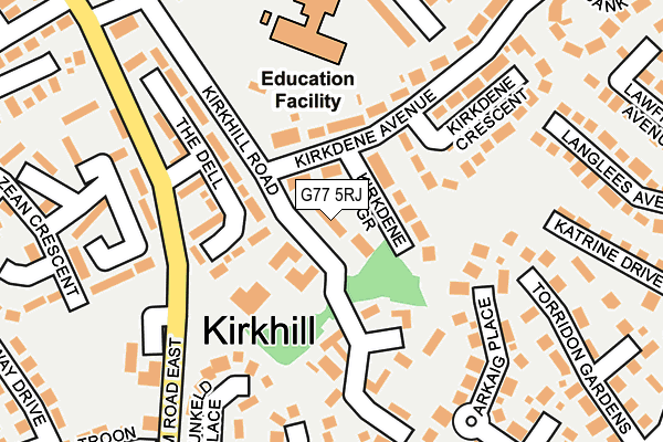 G77 5RJ map - OS OpenMap – Local (Ordnance Survey)