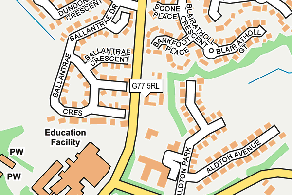 G77 5RL map - OS OpenMap – Local (Ordnance Survey)