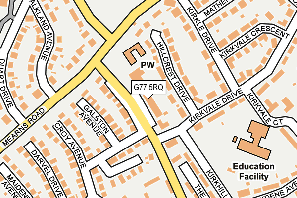 G77 5RQ map - OS OpenMap – Local (Ordnance Survey)