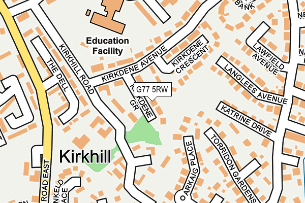 G77 5RW map - OS OpenMap – Local (Ordnance Survey)