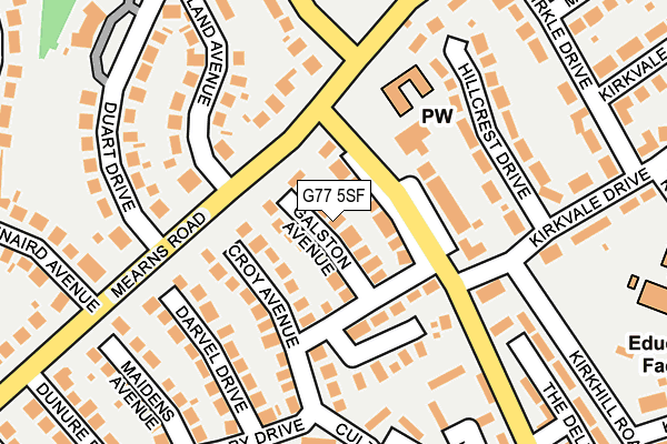 G77 5SF map - OS OpenMap – Local (Ordnance Survey)