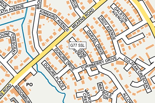 G77 5SL map - OS OpenMap – Local (Ordnance Survey)