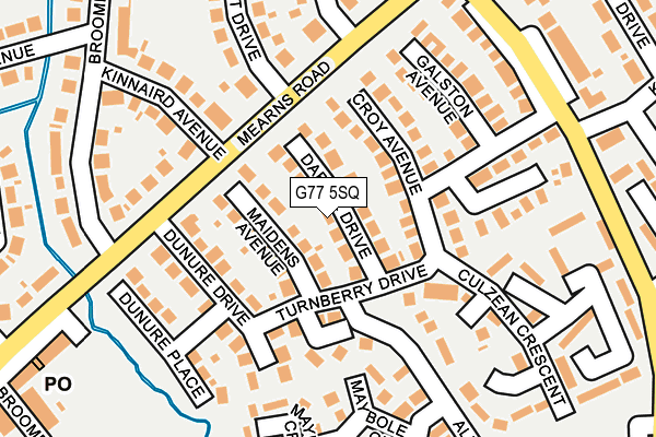 G77 5SQ map - OS OpenMap – Local (Ordnance Survey)