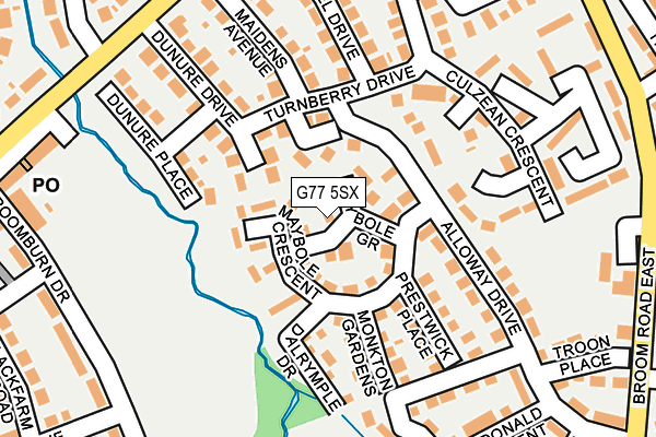 G77 5SX map - OS OpenMap – Local (Ordnance Survey)