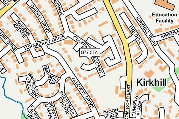 G77 5TA map - OS OpenMap – Local (Ordnance Survey)