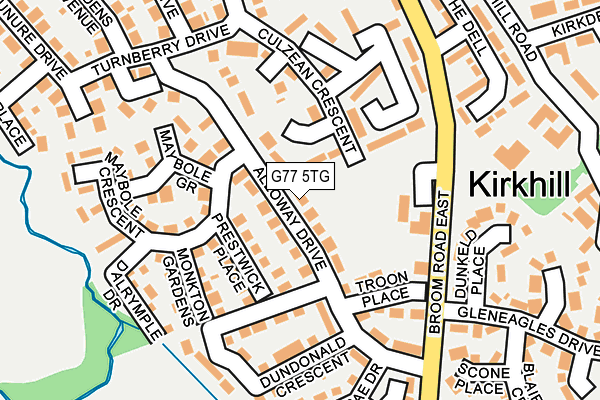 G77 5TG map - OS OpenMap – Local (Ordnance Survey)