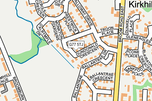 G77 5TJ map - OS OpenMap – Local (Ordnance Survey)