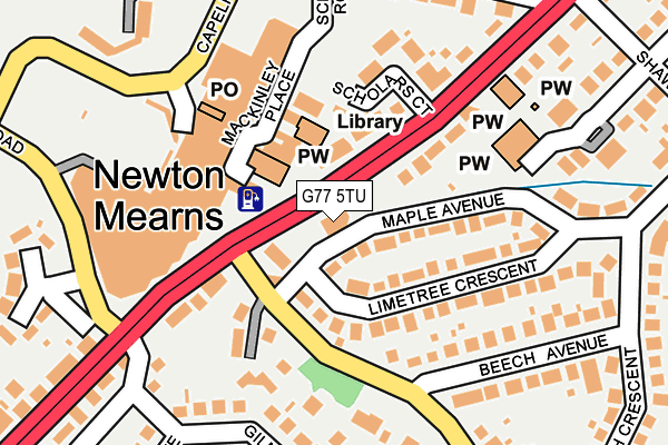 G77 5TU map - OS OpenMap – Local (Ordnance Survey)