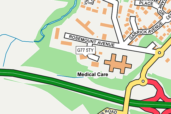 G77 5TY map - OS OpenMap – Local (Ordnance Survey)