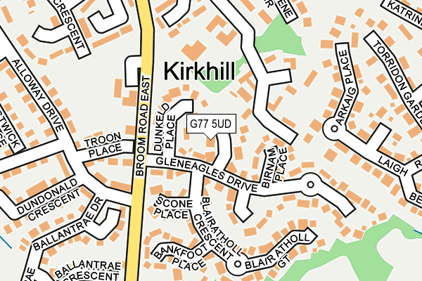 G77 5UD map - OS OpenMap – Local (Ordnance Survey)