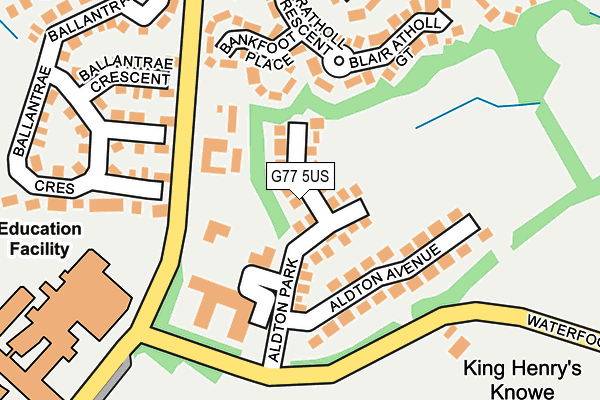 G77 5US map - OS OpenMap – Local (Ordnance Survey)