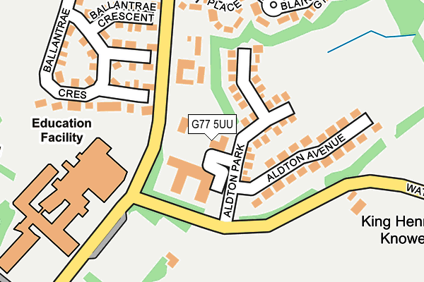 G77 5UU map - OS OpenMap – Local (Ordnance Survey)