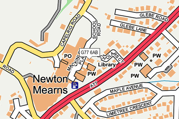 G77 6AB map - OS OpenMap – Local (Ordnance Survey)