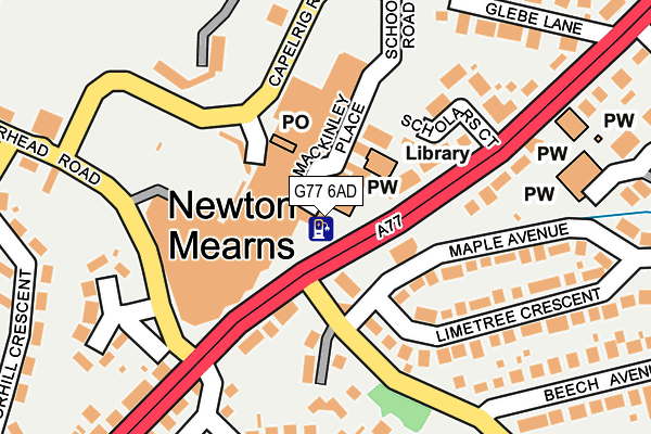 G77 6AD map - OS OpenMap – Local (Ordnance Survey)