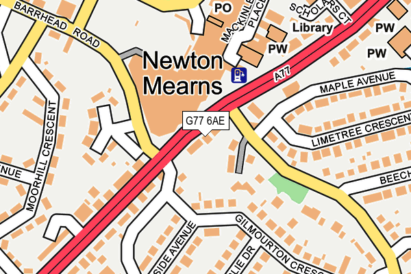 G77 6AE map - OS OpenMap – Local (Ordnance Survey)