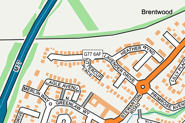 G77 6AF map - OS OpenMap – Local (Ordnance Survey)