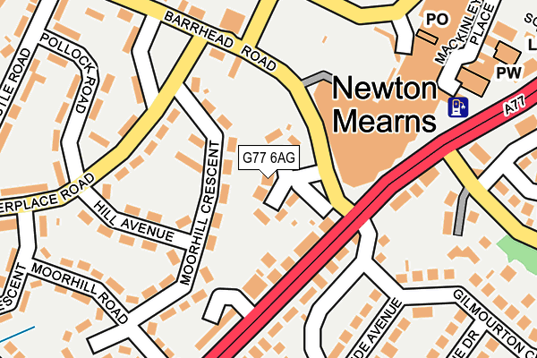 G77 6AG map - OS OpenMap – Local (Ordnance Survey)