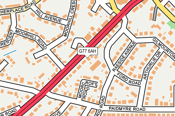 G77 6AH map - OS OpenMap – Local (Ordnance Survey)