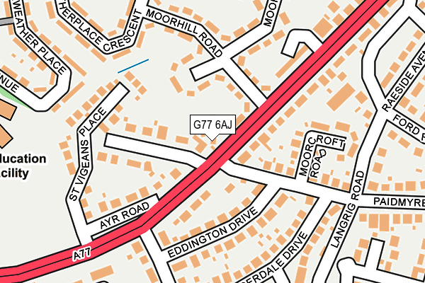 G77 6AJ map - OS OpenMap – Local (Ordnance Survey)