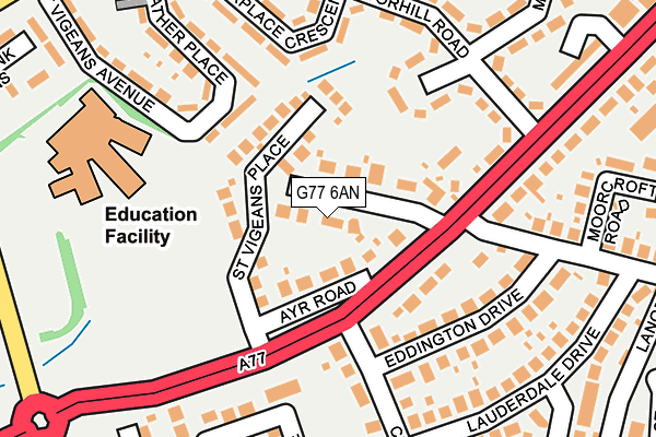 G77 6AN map - OS OpenMap – Local (Ordnance Survey)