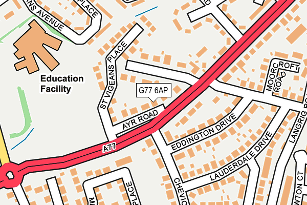 G77 6AP map - OS OpenMap – Local (Ordnance Survey)