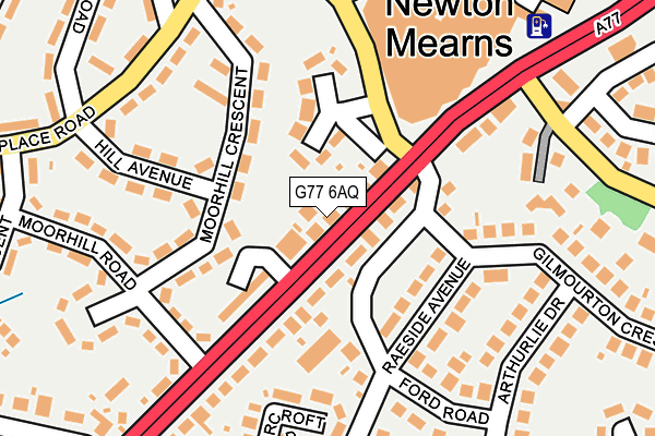 G77 6AQ map - OS OpenMap – Local (Ordnance Survey)