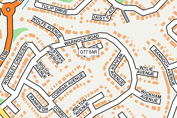 G77 6AR map - OS OpenMap – Local (Ordnance Survey)