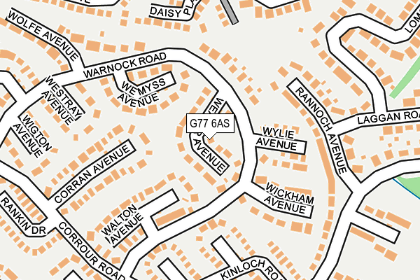 G77 6AS map - OS OpenMap – Local (Ordnance Survey)