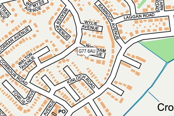 G77 6AU map - OS OpenMap – Local (Ordnance Survey)