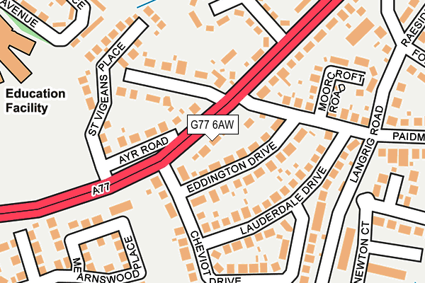 G77 6AW map - OS OpenMap – Local (Ordnance Survey)