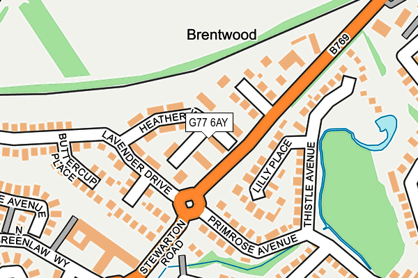 G77 6AY map - OS OpenMap – Local (Ordnance Survey)