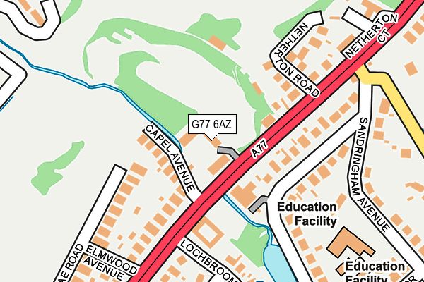 G77 6AZ map - OS OpenMap – Local (Ordnance Survey)