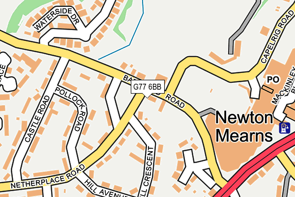 G77 6BB map - OS OpenMap – Local (Ordnance Survey)