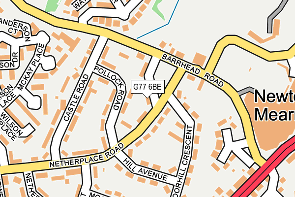 G77 6BE map - OS OpenMap – Local (Ordnance Survey)