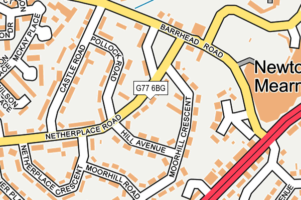 G77 6BG map - OS OpenMap – Local (Ordnance Survey)