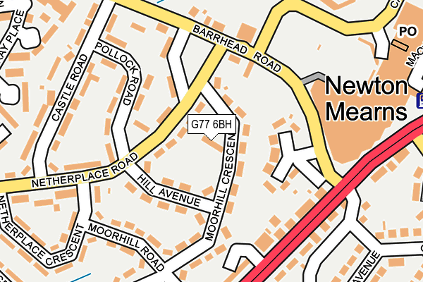 G77 6BH map - OS OpenMap – Local (Ordnance Survey)