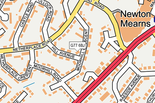 G77 6BJ map - OS OpenMap – Local (Ordnance Survey)