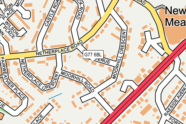 G77 6BL map - OS OpenMap – Local (Ordnance Survey)