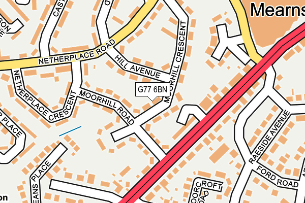 G77 6BN map - OS OpenMap – Local (Ordnance Survey)