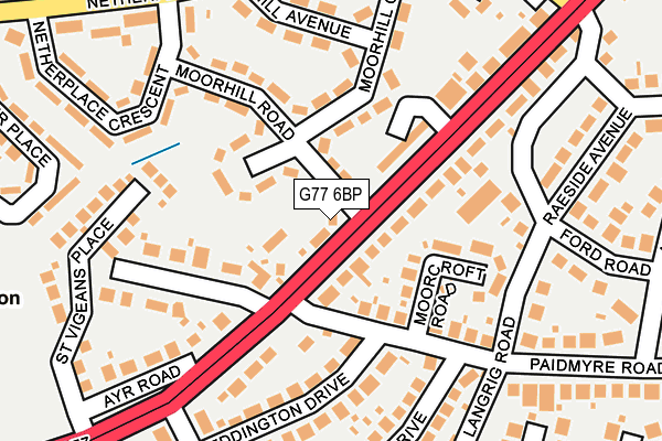 G77 6BP map - OS OpenMap – Local (Ordnance Survey)