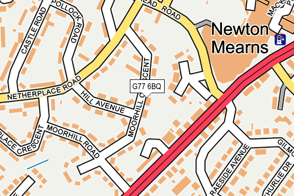 G77 6BQ map - OS OpenMap – Local (Ordnance Survey)