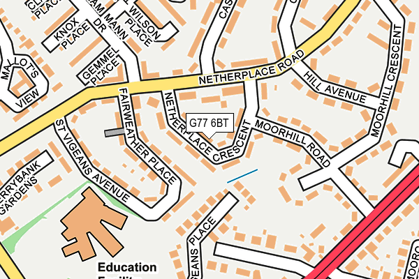 G77 6BT map - OS OpenMap – Local (Ordnance Survey)