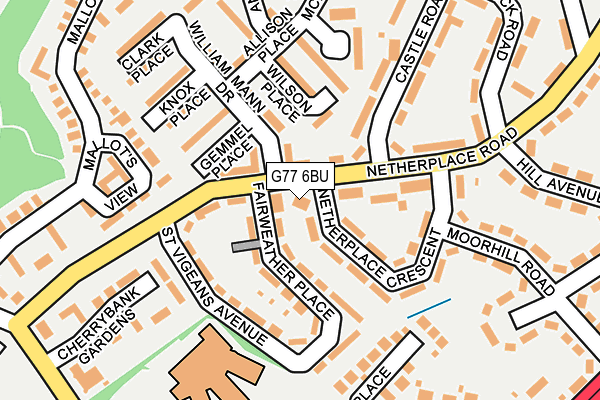 G77 6BU map - OS OpenMap – Local (Ordnance Survey)